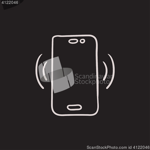 Image of Vibrating phone sketch icon.