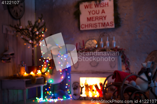 Image of The blurred Christmas and New Year interior