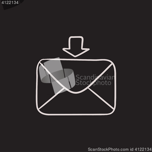 Image of Incoming email sketch icon.