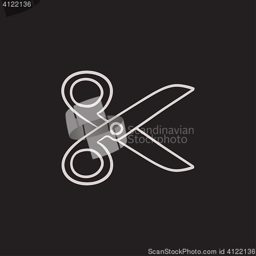 Image of Cut out button sketch icon.