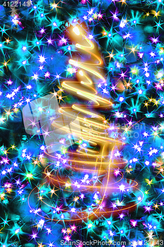 Image of xmas tree from the christmas lights