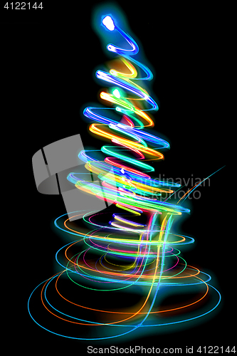Image of xmas tree from the christmas lights