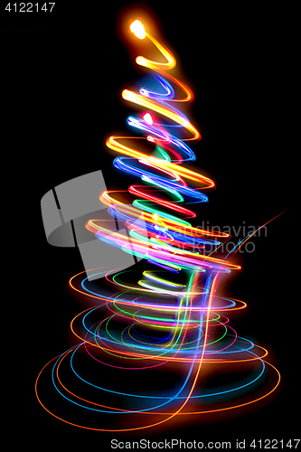 Image of xmas tree from the christmas lights