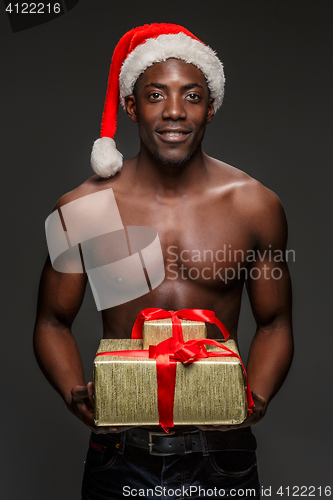 Image of The black businessman happy expression