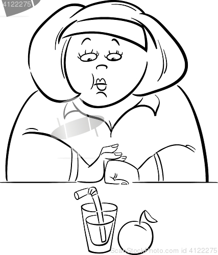 Image of woman on diet drawing