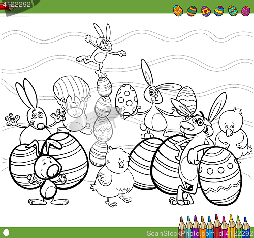 Image of easter characters coloring book