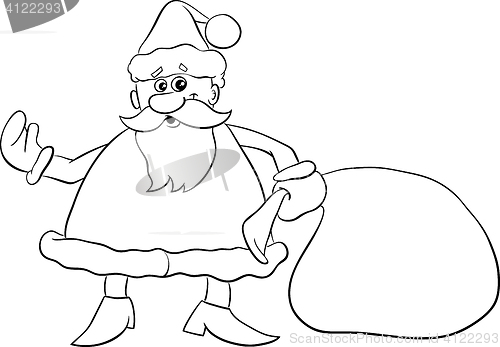 Image of santa with bag coloring book