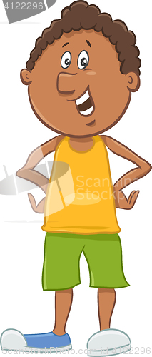 Image of african american boy cartoon