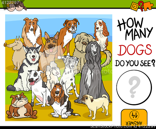 Image of counting game with dogs