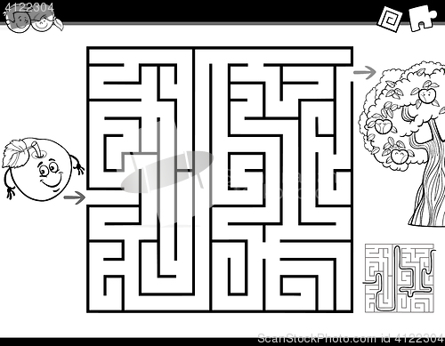 Image of maze task coloring book