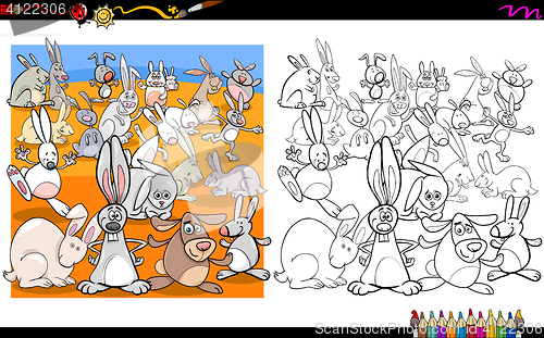 Image of rabbit characters coloring book