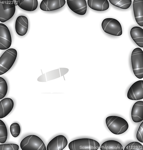 Image of Border Made Sea Pebbles, Copy Space for Your Text