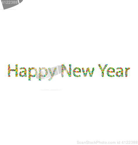 Image of Happy New Year lettering from colourful confetti