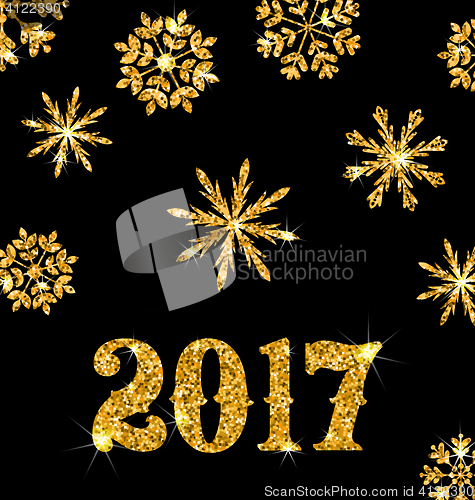 Image of Golden Celebration Card for Happy New Year 2017