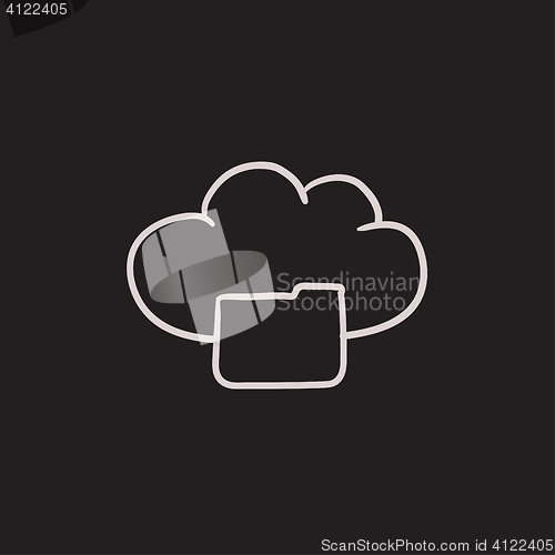 Image of Cloud computing sketch icon.