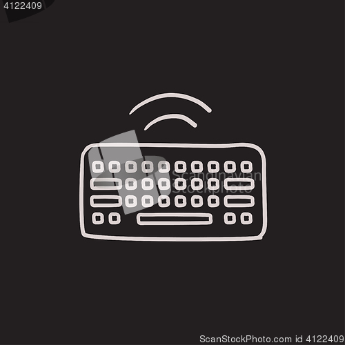 Image of Wireless keyboard sketch icon.