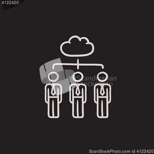 Image of Cloud computing sketch icon.