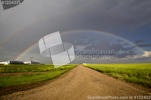 Image of Storm Clouds Saskatchewan Rainbow