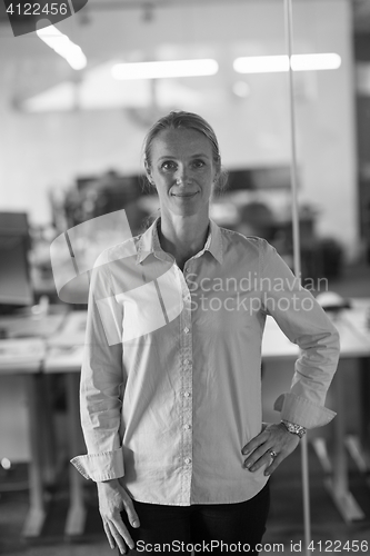 Image of portrait of casual business woman at office