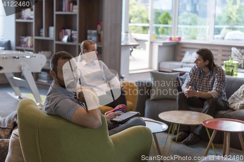 Image of business man at modern  office