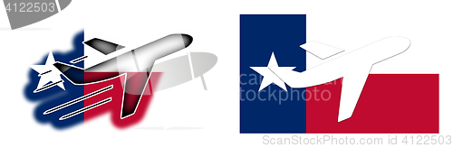 Image of Nation flag - Airplane isolated - Texas