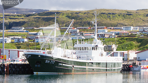 Image of Grundarfjordur, Iceland - August 1, 2016;  Fishing boats in the 