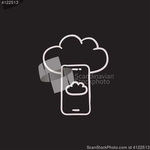 Image of Cloud computing sketch icon.