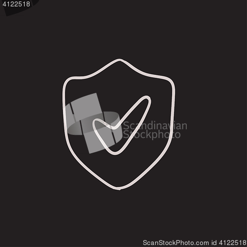 Image of Shield with check mark sketch icon.