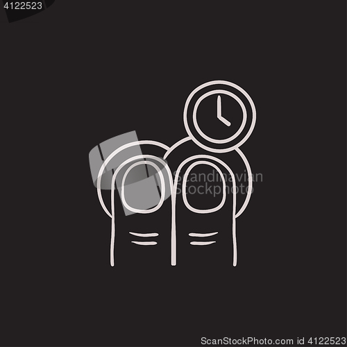 Image of Hold timer gesture sketch icon.