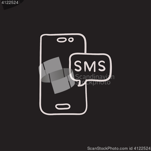 Image of Smartphone with message sketch icon.