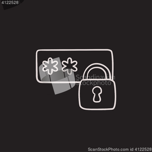 Image of Password protected sketch icon.