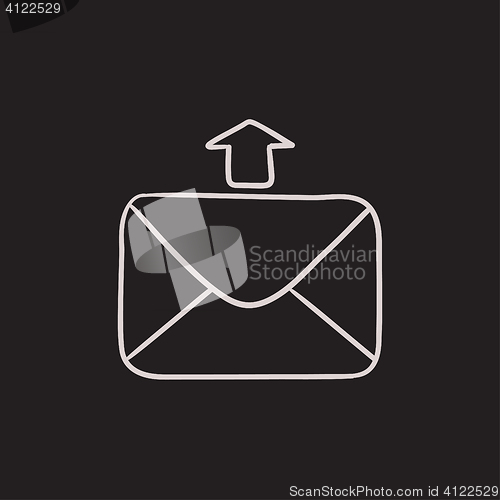 Image of Sending email sketch icon.