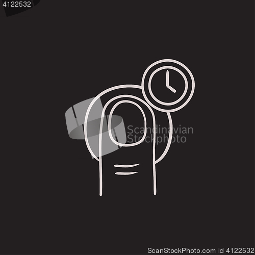 Image of Hold timer gesture sketch icon.