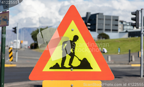 Image of Roadworks sign - Iceland