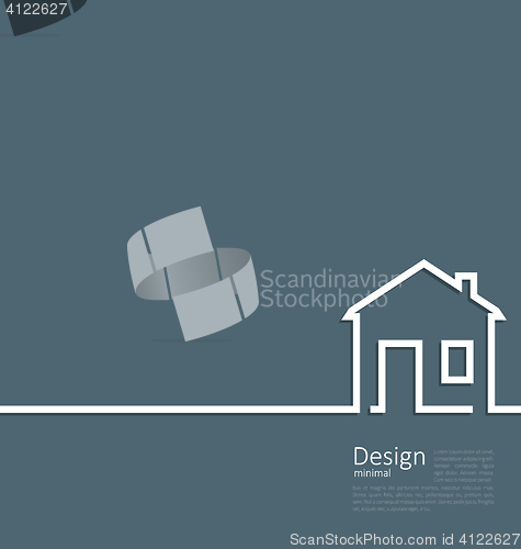 Image of Web template house logo in minimal style