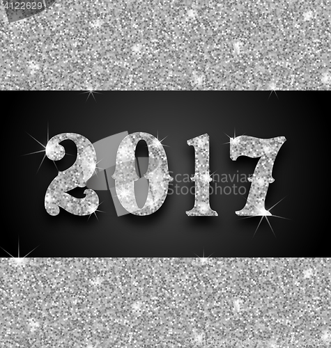 Image of Shimmering Background with Silver Dust for Happy New Year 2017