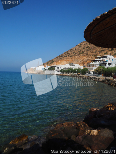 Image of view of Agia Marina and Spilia beach port of Kamares Sifnos Gree