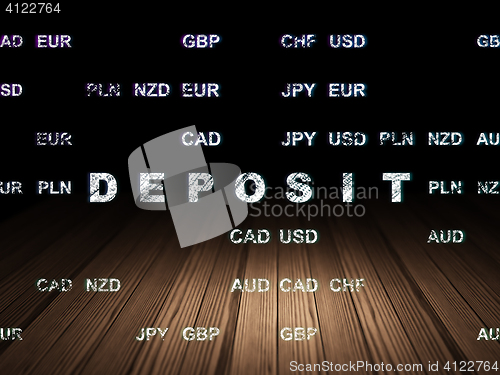Image of Banking concept: Deposit in grunge dark room