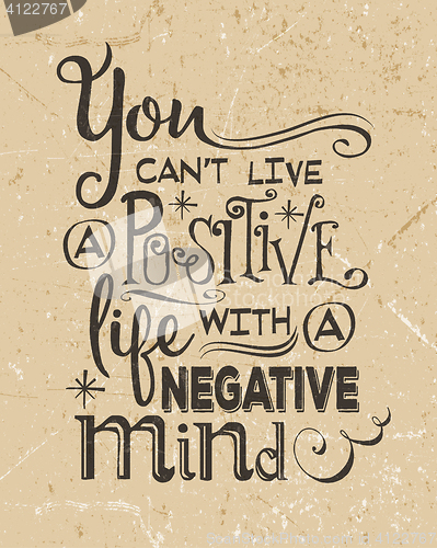 Image of Retro motivational positive quote. 