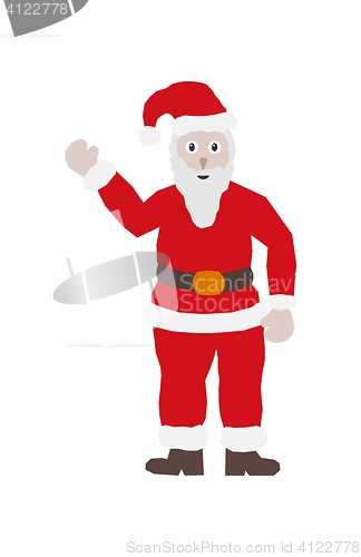Image of Santa Claus in classic red dress