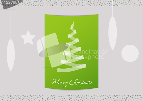 Image of semi transparent ribbon creating a christmas tree