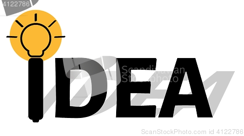 Image of idea concept with lighting bulb with shadow