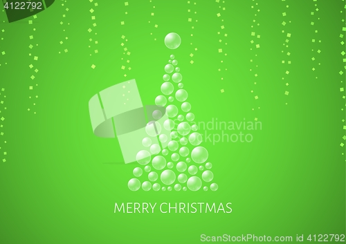 Image of christmas poster with abstract bubble tree