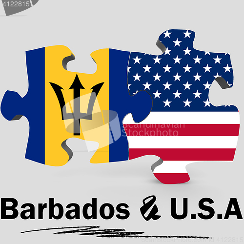 Image of USA and Barbados flags in puzzle 