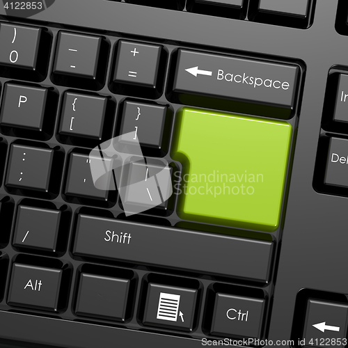 Image of Green enter button in black keyboard