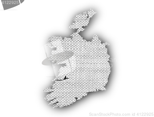 Image of Map of Ireland on old linen