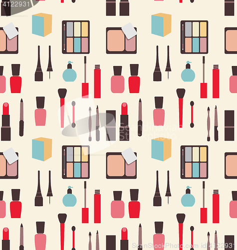 Image of Seamless Texture of Beauty and Makeup Icons