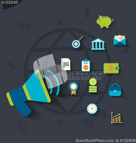 Image of Flat icons concepts on business and finance theme