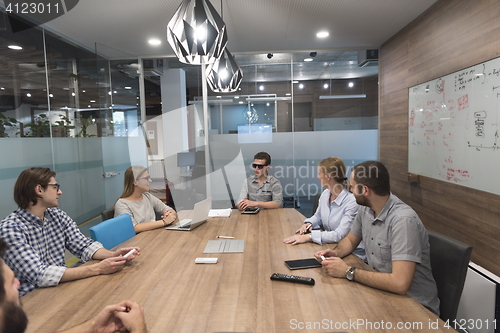 Image of startup business team on meeting