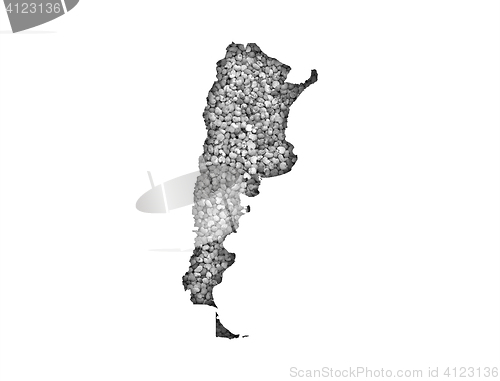 Image of Map of Argentina on poppy seeds